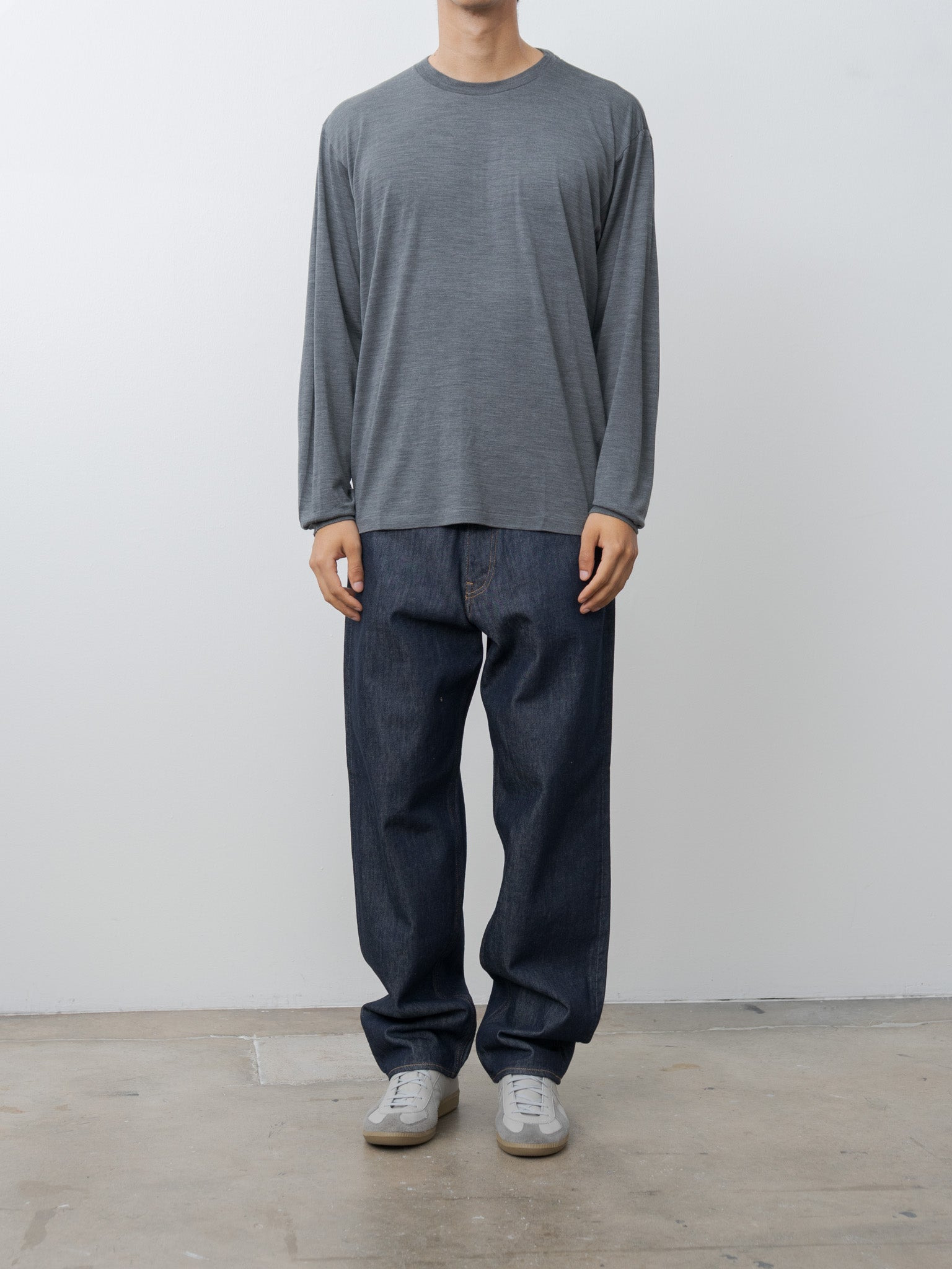 Wool Soft Jersey L/S Tee - Top Charcoal - 2