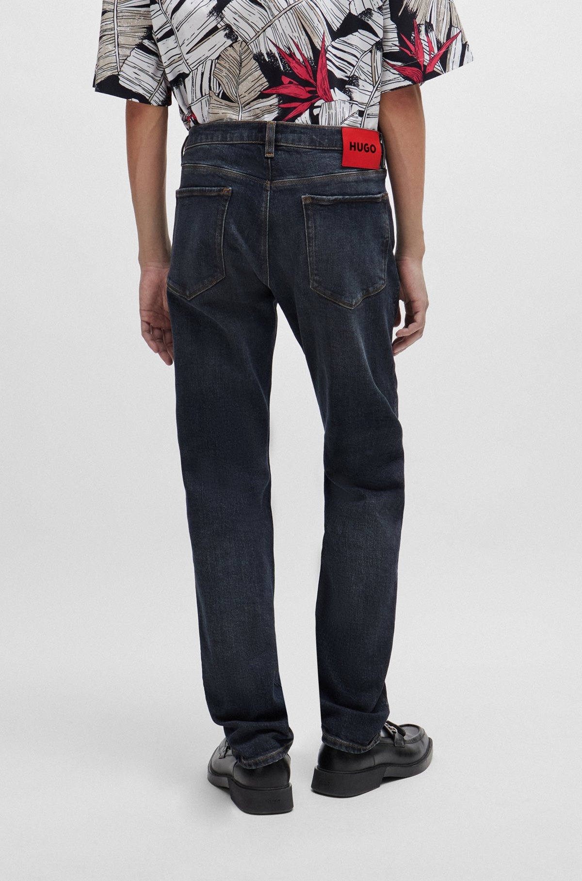 SLIM-FIT JEANS IN GRAY STRETCH DENIM - 4