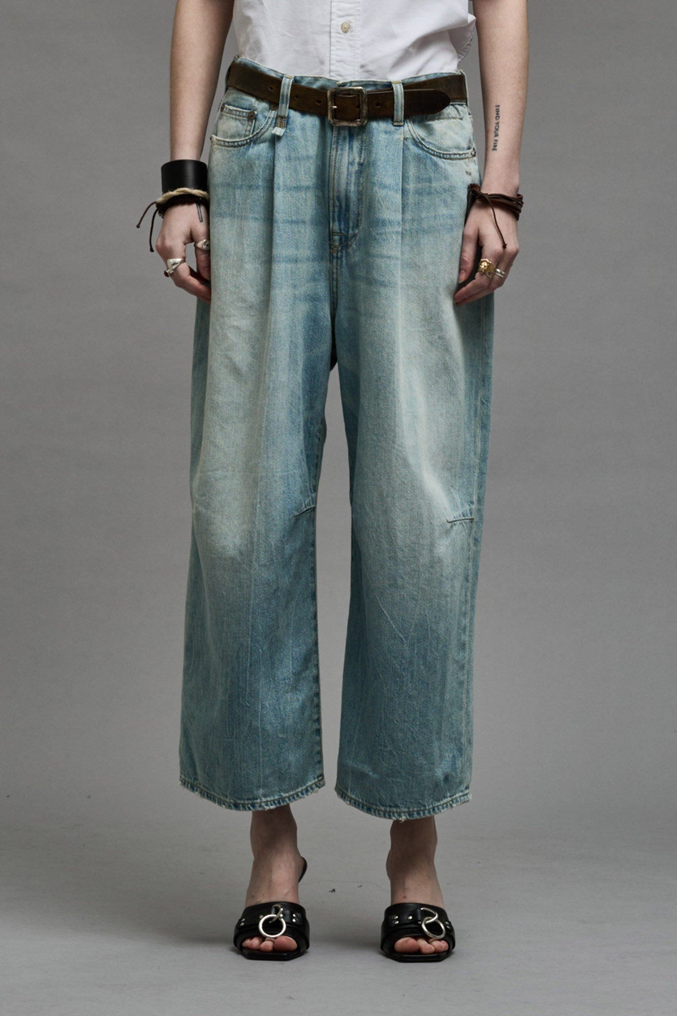 CROPPED WIDE LEG JEAN - TONI BLUE - 1