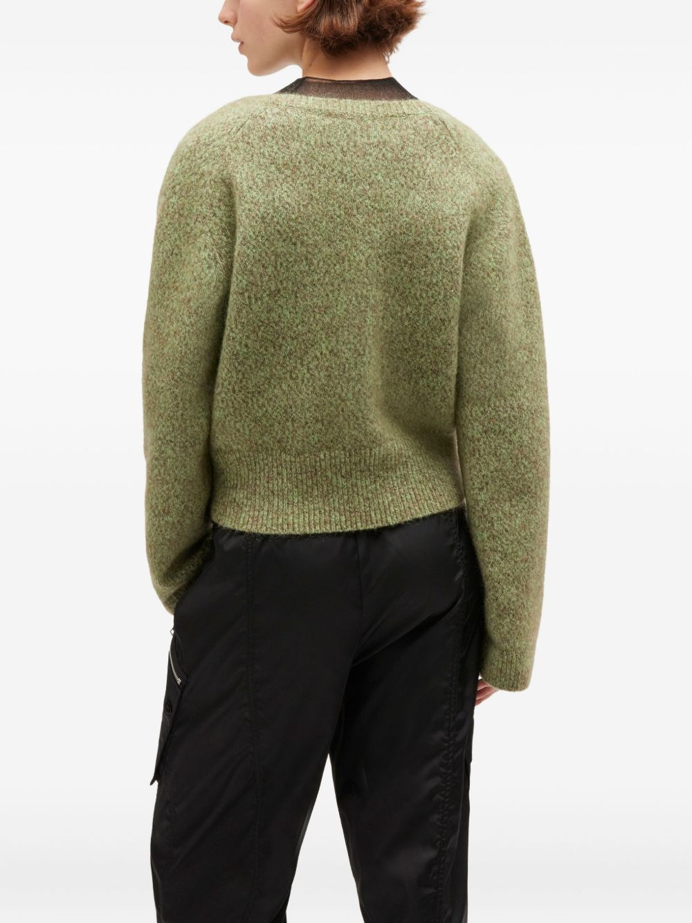 brushed v-neck sweater - 4