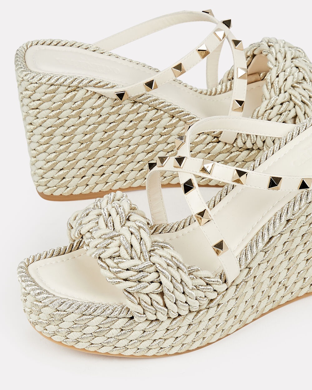 Rockstud Torchon Wedge Sandals - 4