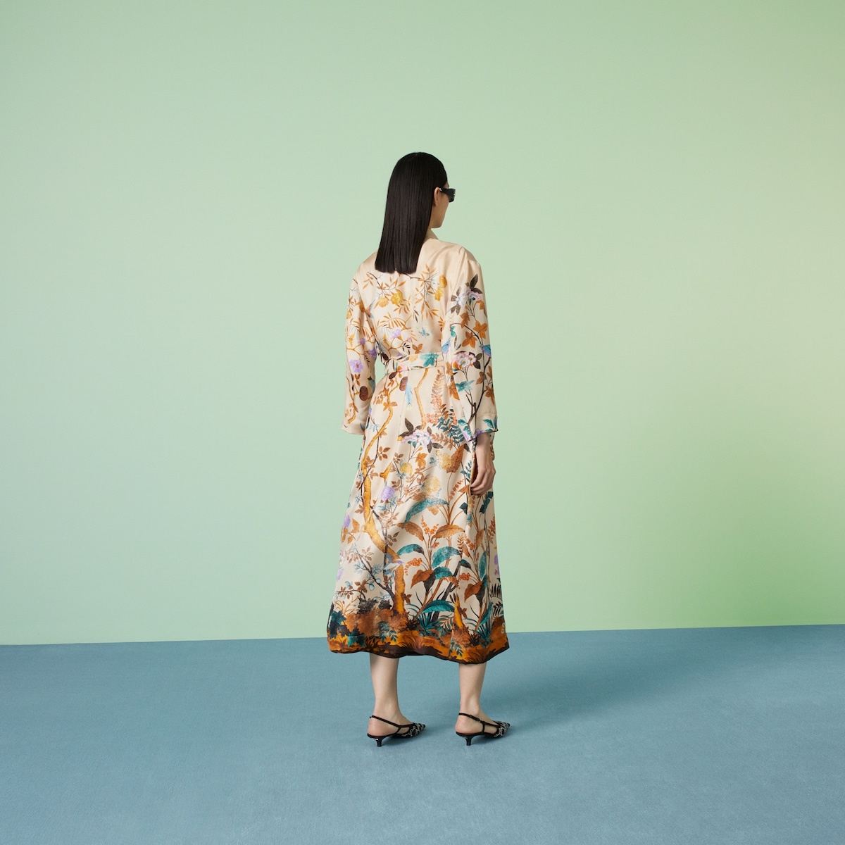 Gucci Tian print silk gown - 6