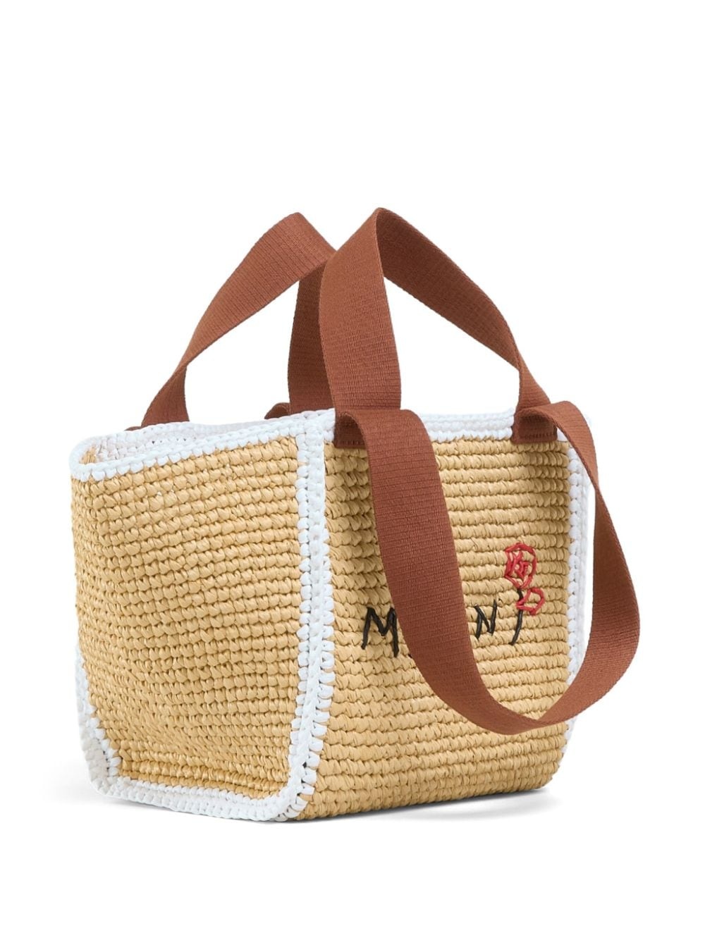 logo-embroidered woven tote bag - 4