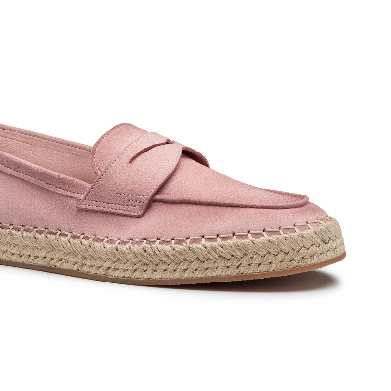 Women's pink suede espadrillas 5
