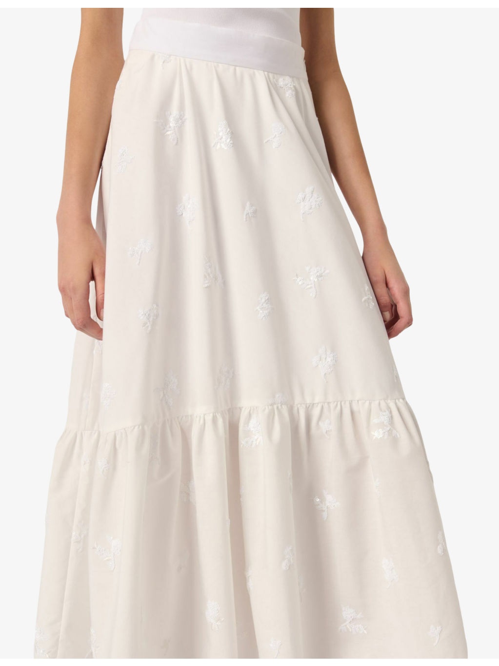 Sequin-Embellished Curved-Hem Woven Midi Skirt - 5