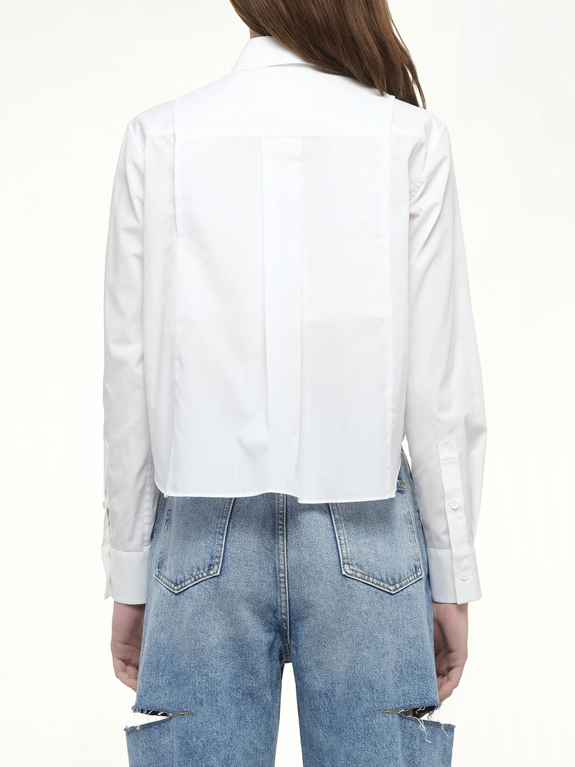 Layered Poplin Shirt in Off White - 6
