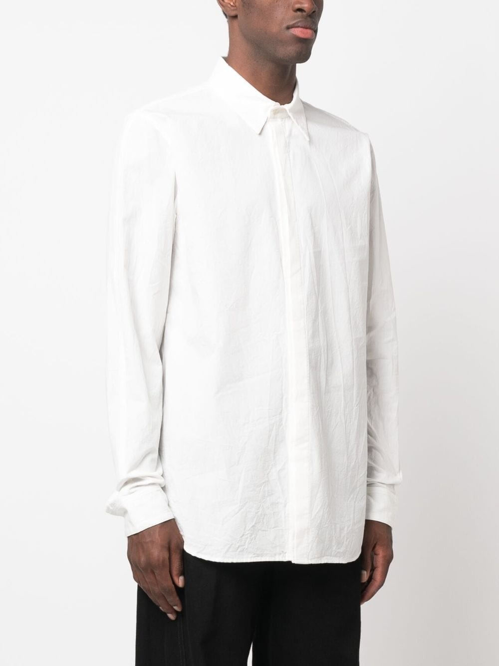 pointed-collar cotton shirt - 6