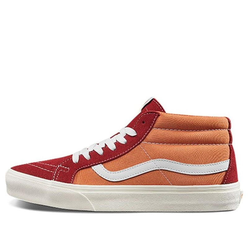 Vans Sk8-mid Retro Mid-Top Casual Skate Shoes Unisex Red Orange Splicing 'Orange Red' VN0A391FTEV - 1