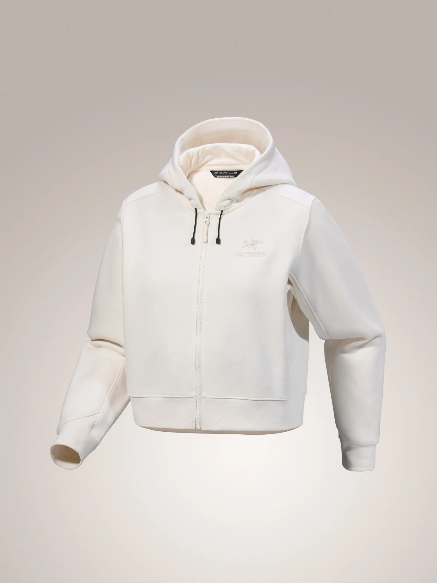 Emblem Fleece Full Zip Crop Hoody - 1
