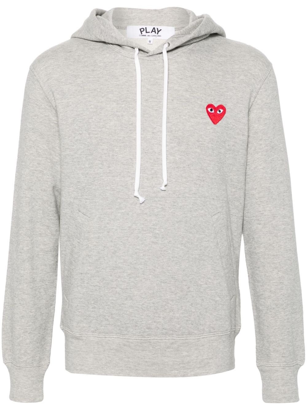 Emblem heart cotton hoodie - 1