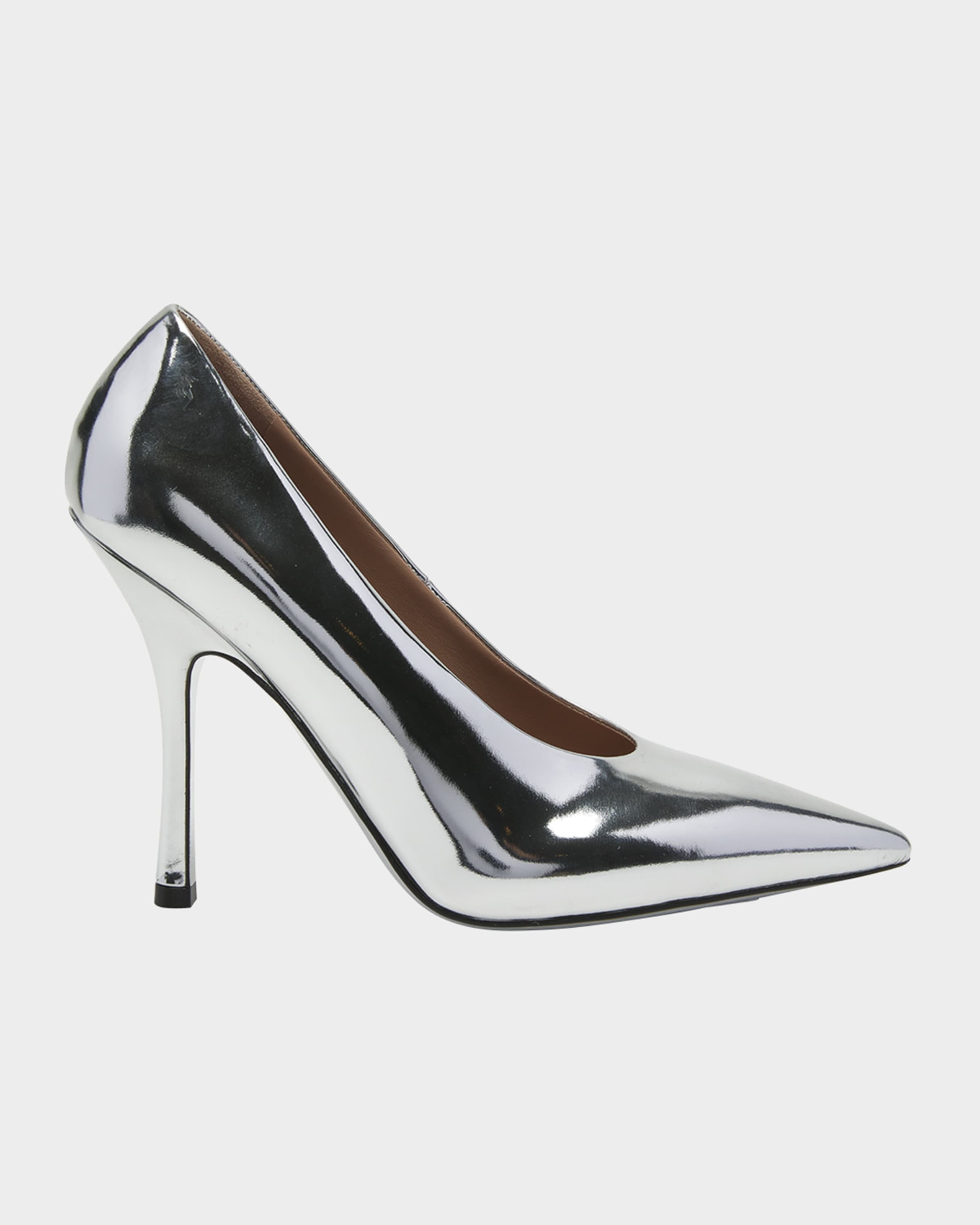 Metallic Leather Stiletto Pumps - 1