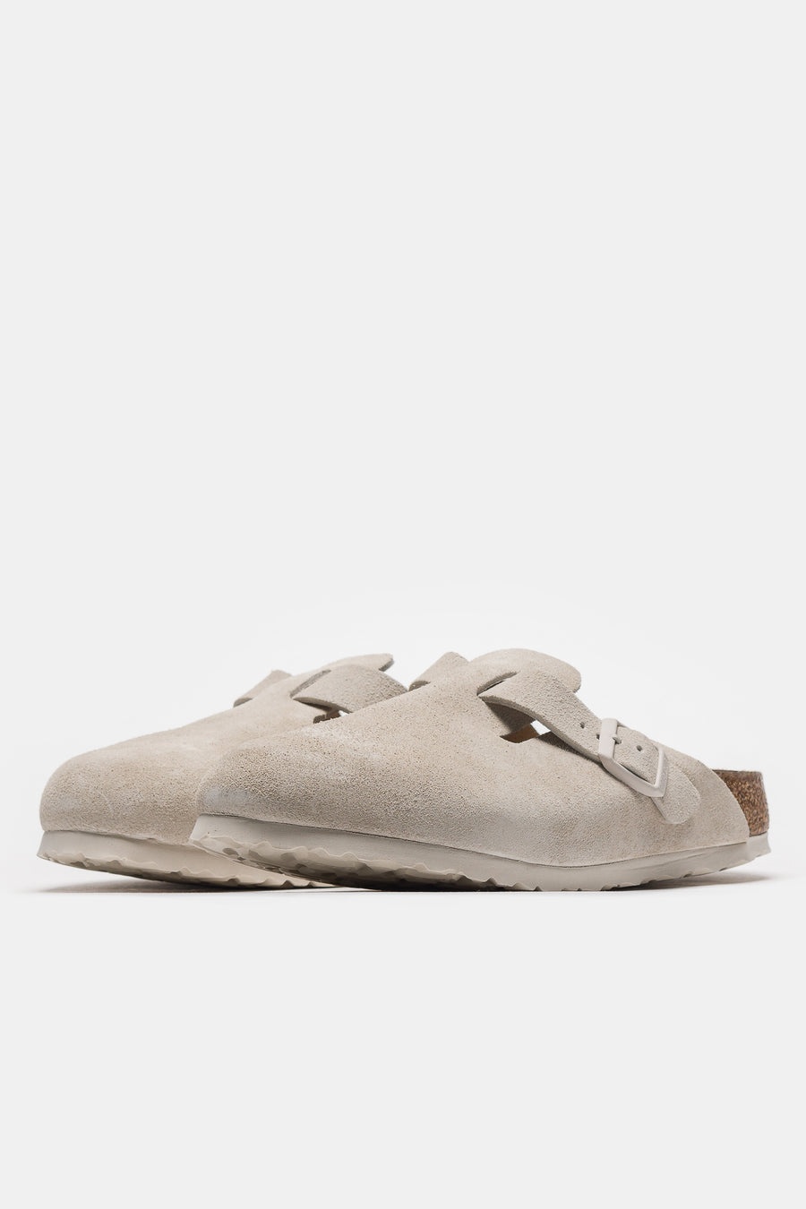 Boston Suede Mule in Antique White - 2
