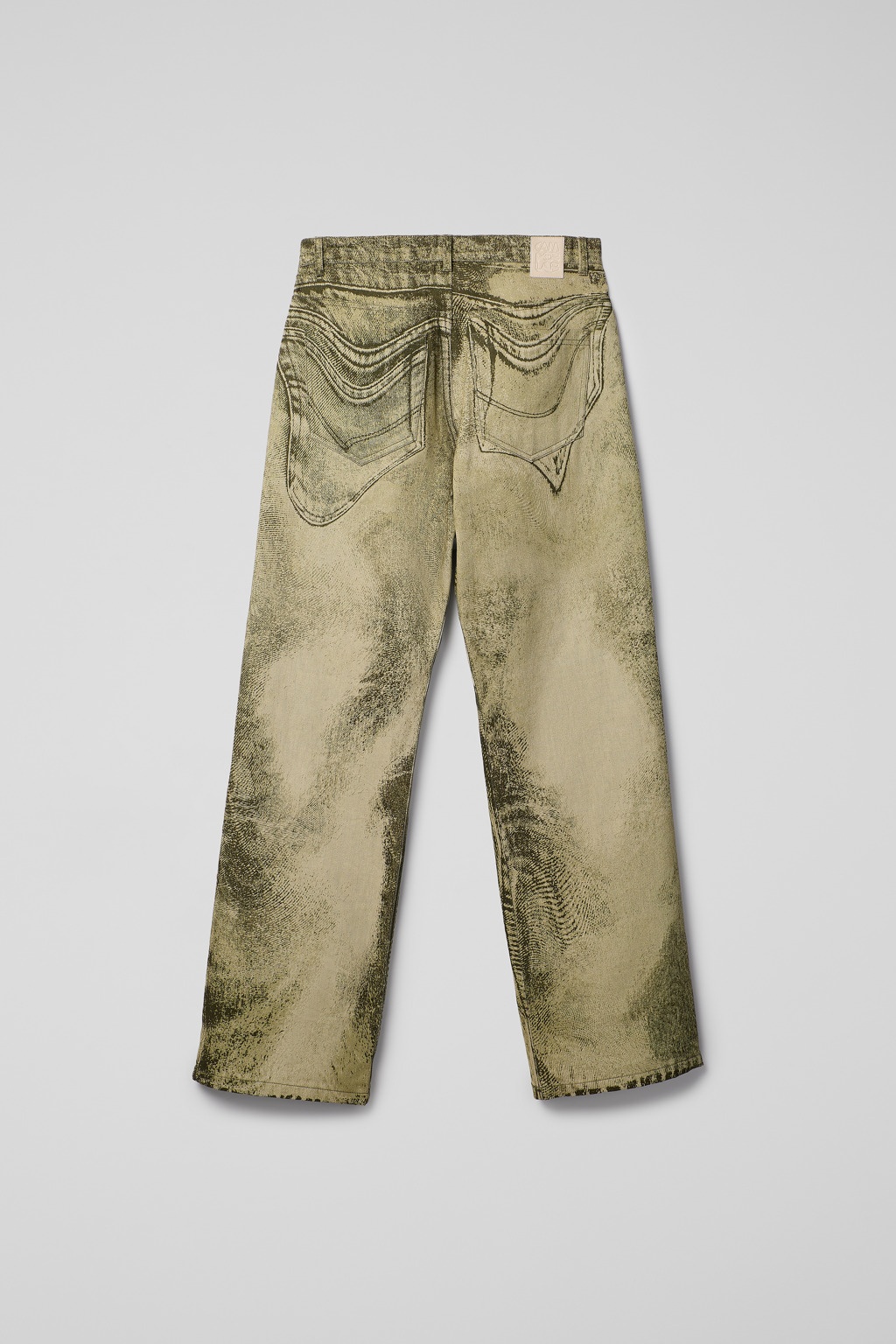 Black-Green Denim Jeans - 3