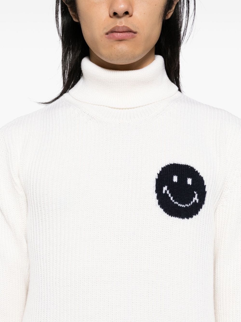 fisherman's smile roll-neck jumper - 5