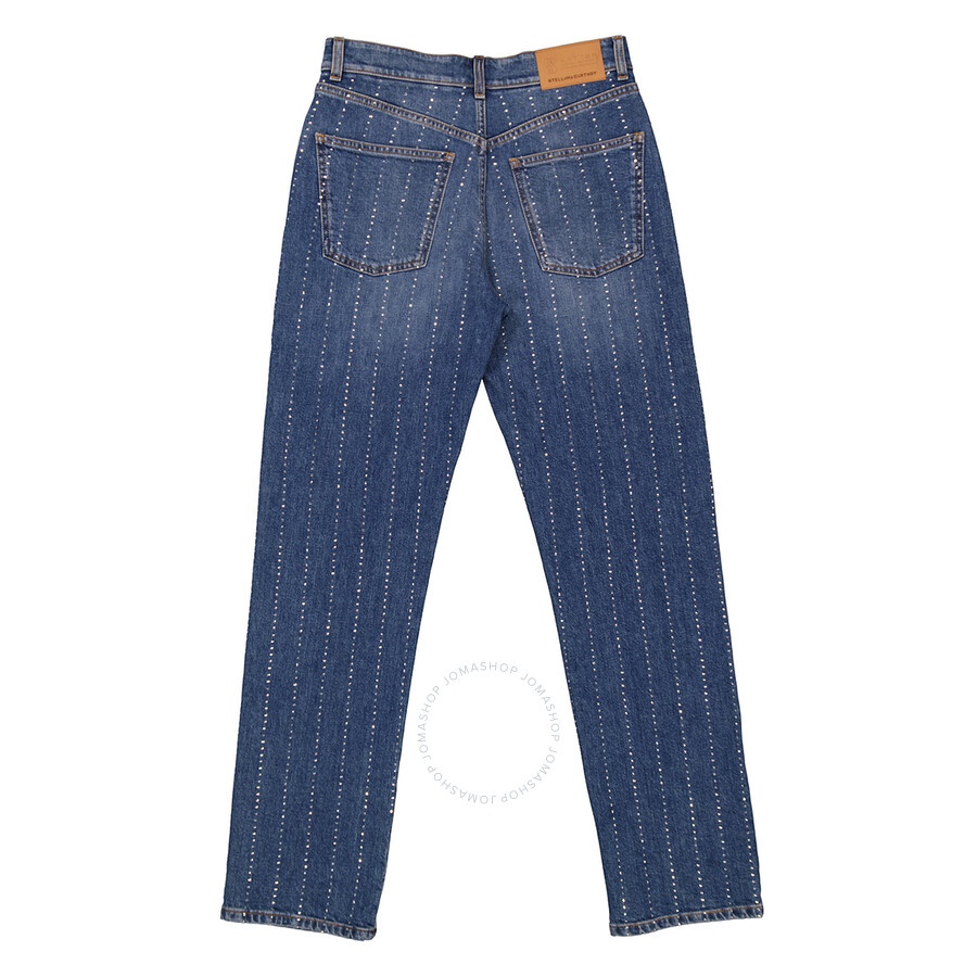 Stella Mccartney Rhinestone-Embellished Straight Leg Denim Jeans - 2