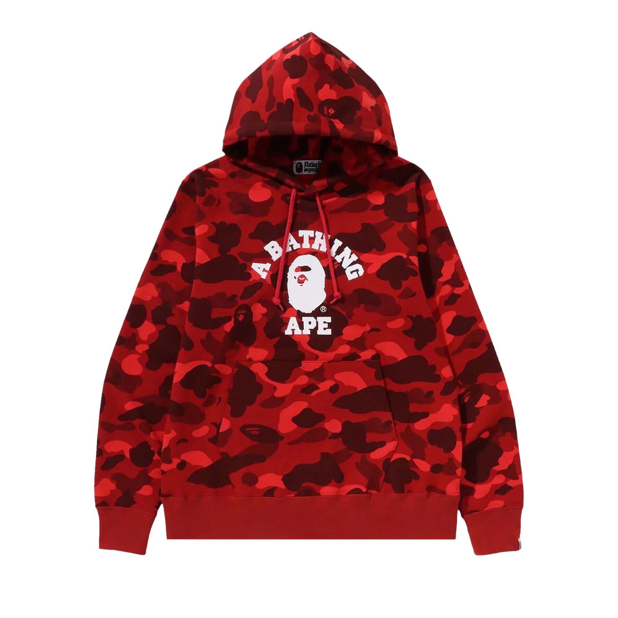 BAPE Color Camo College Pullover Hoodie 'Red' - 1