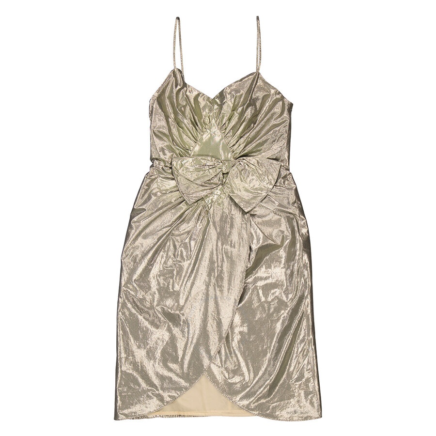 Maison Margiela Ladies Silver Bow Detail Midi Dress - 2