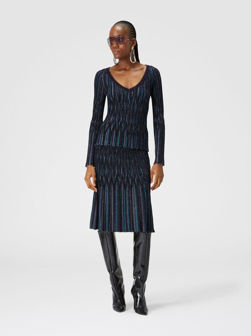 Missoni Flared midi skirt with lamé diamond motif outlook
