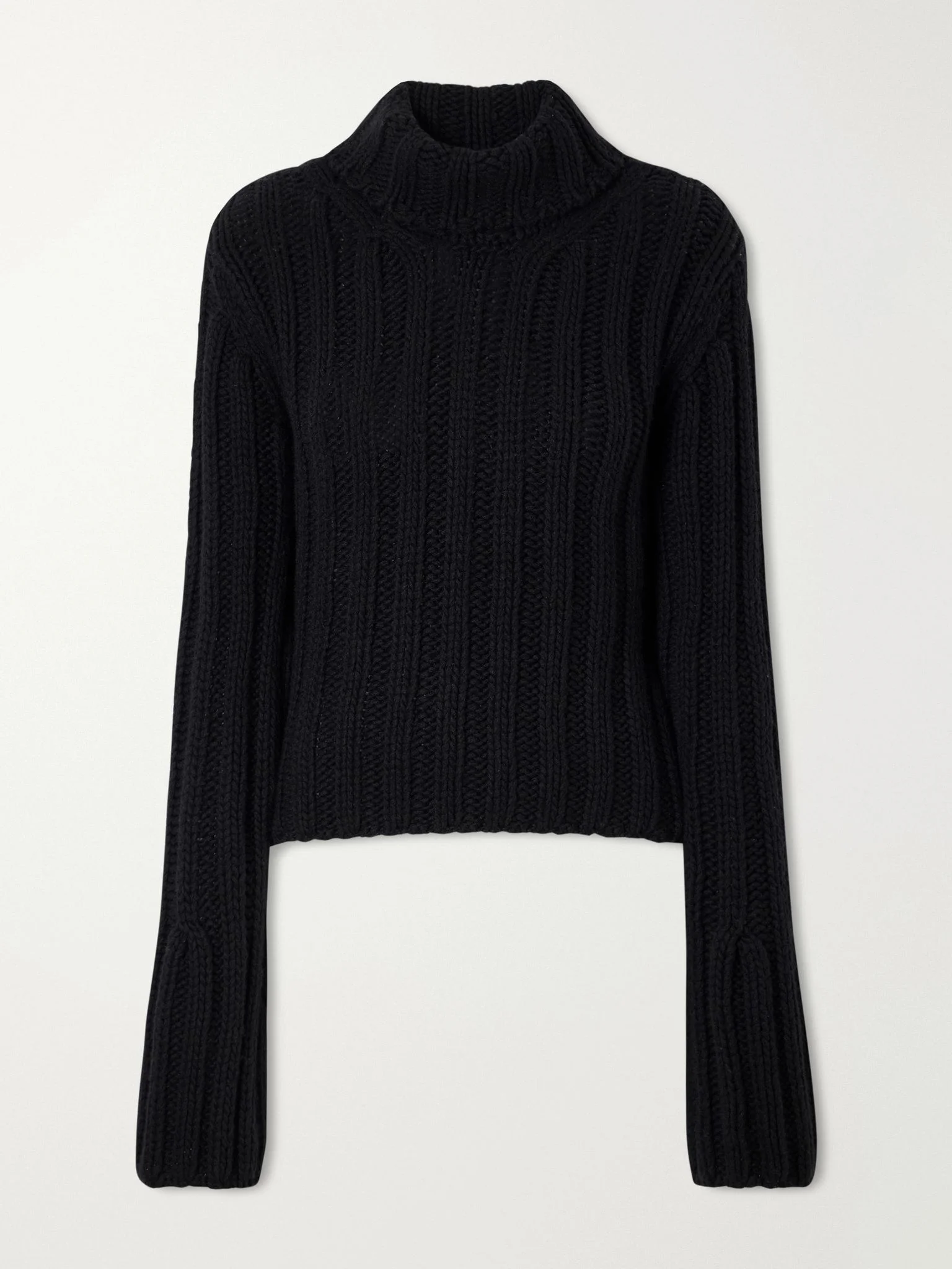 Kelly ribbed cashmere turtleneck sweater Black - 1