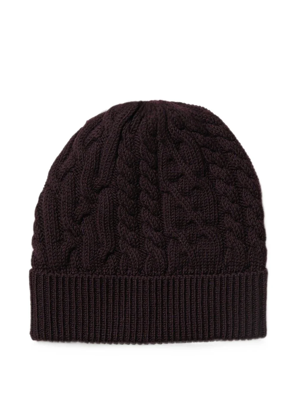 cable-knit beanie hat - 1