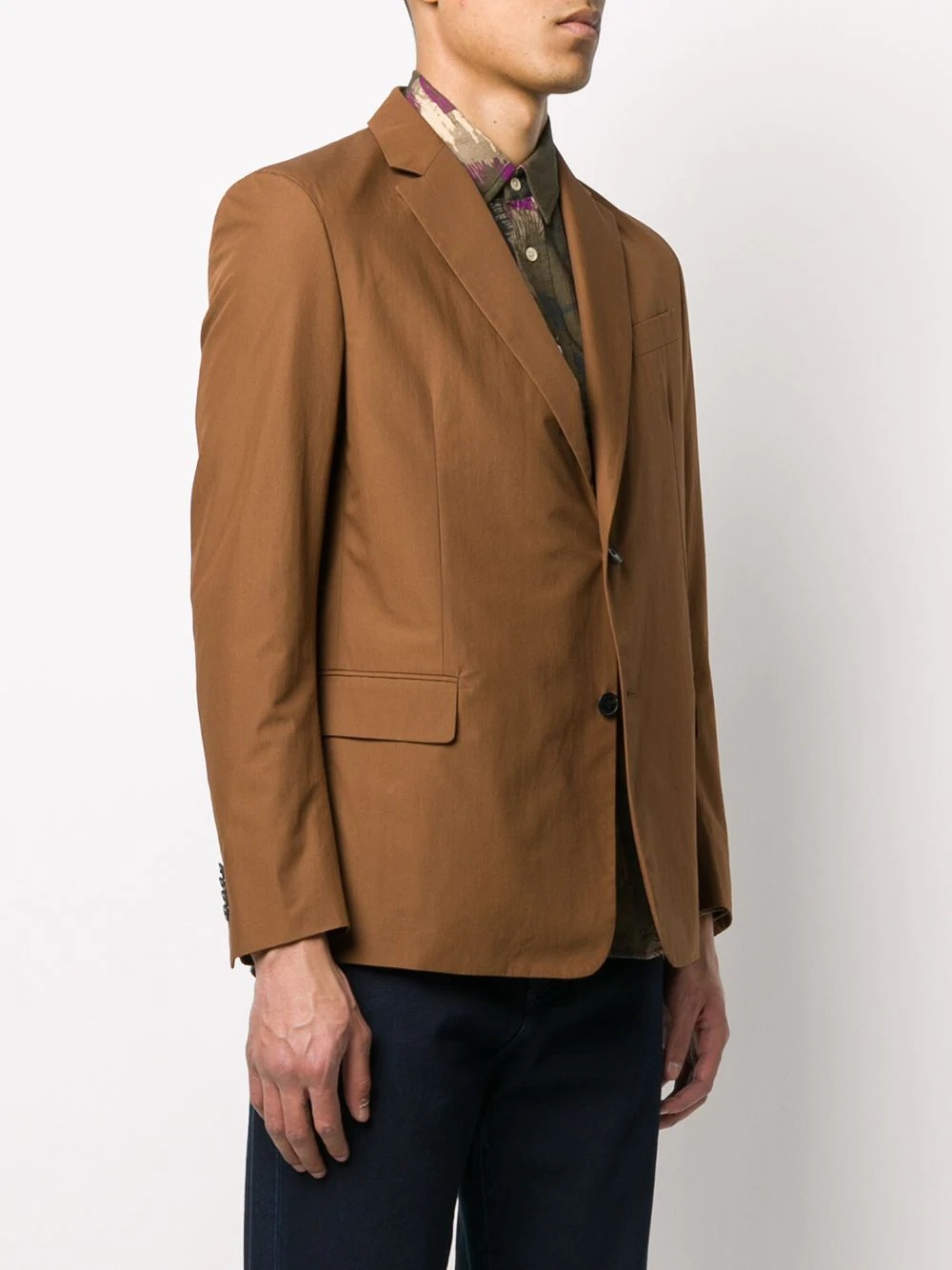 single-breasted notched lapel blazer - 3