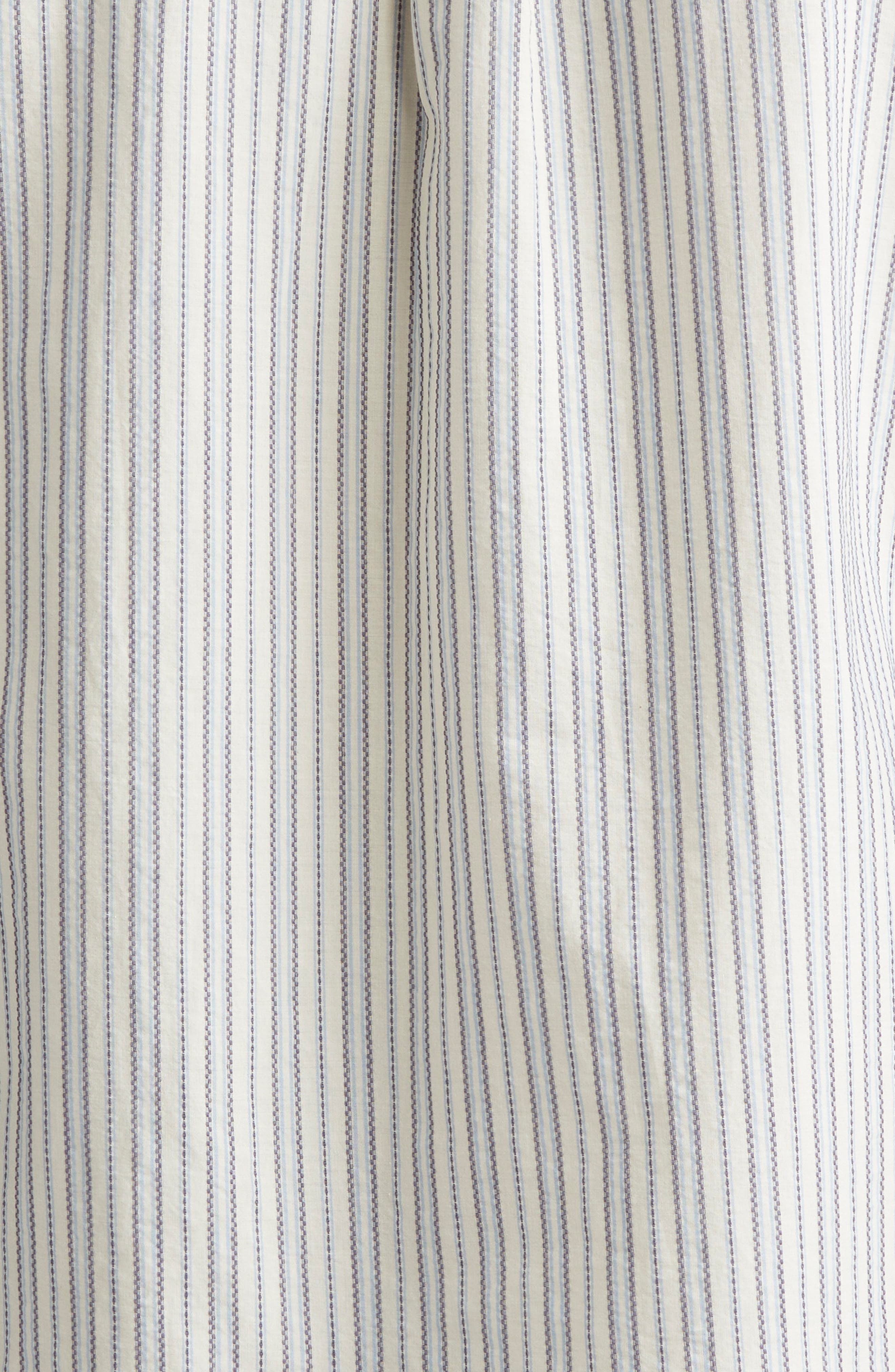Sunspel Stripe Short Sleeve Button-Up Shirt in Soft Denim Multi Stripe at Nordstrom - 6