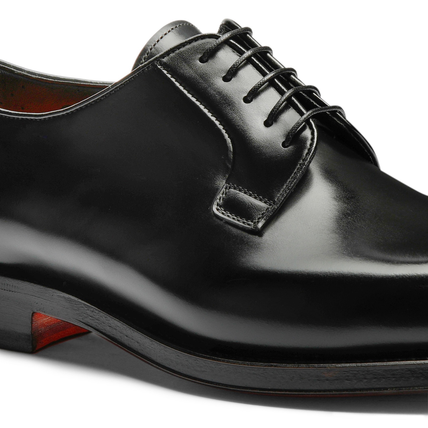 Men’s polished black leather Derby shoe - 6