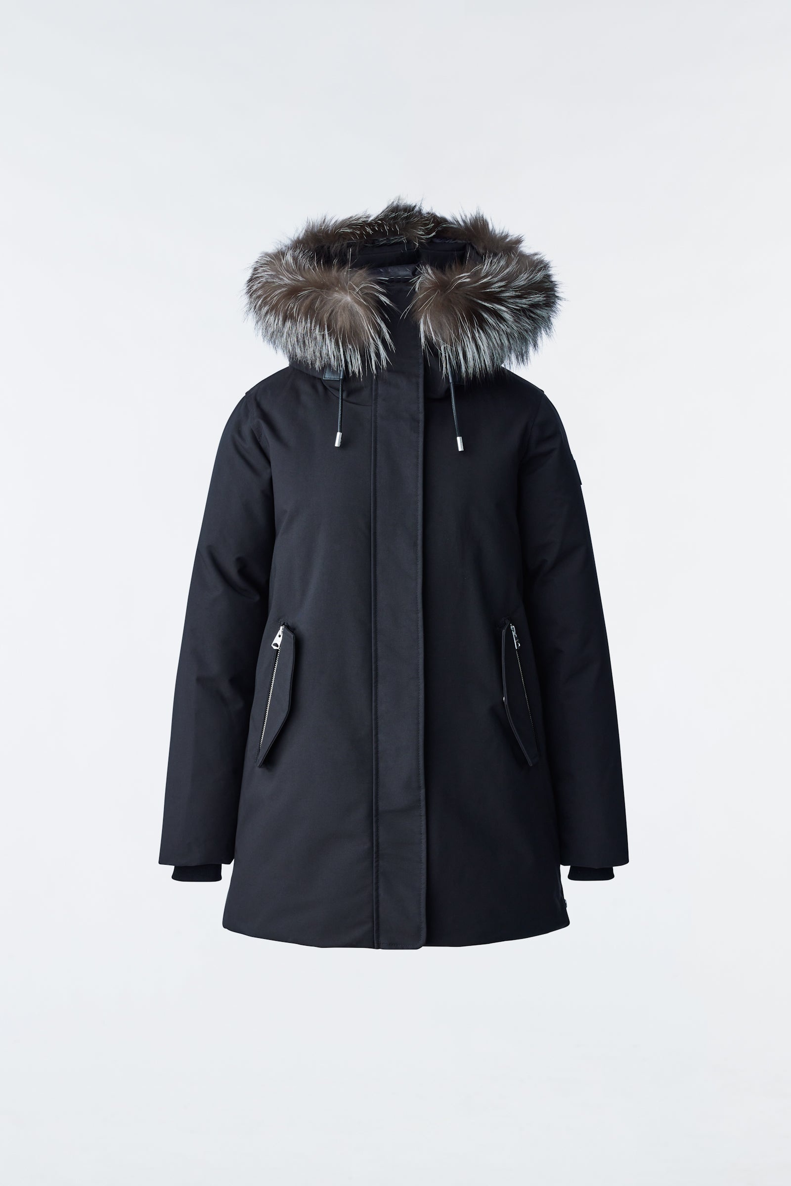 KINSLEE 2-in-1 oversized down parka with bib and silver fox fur - 1