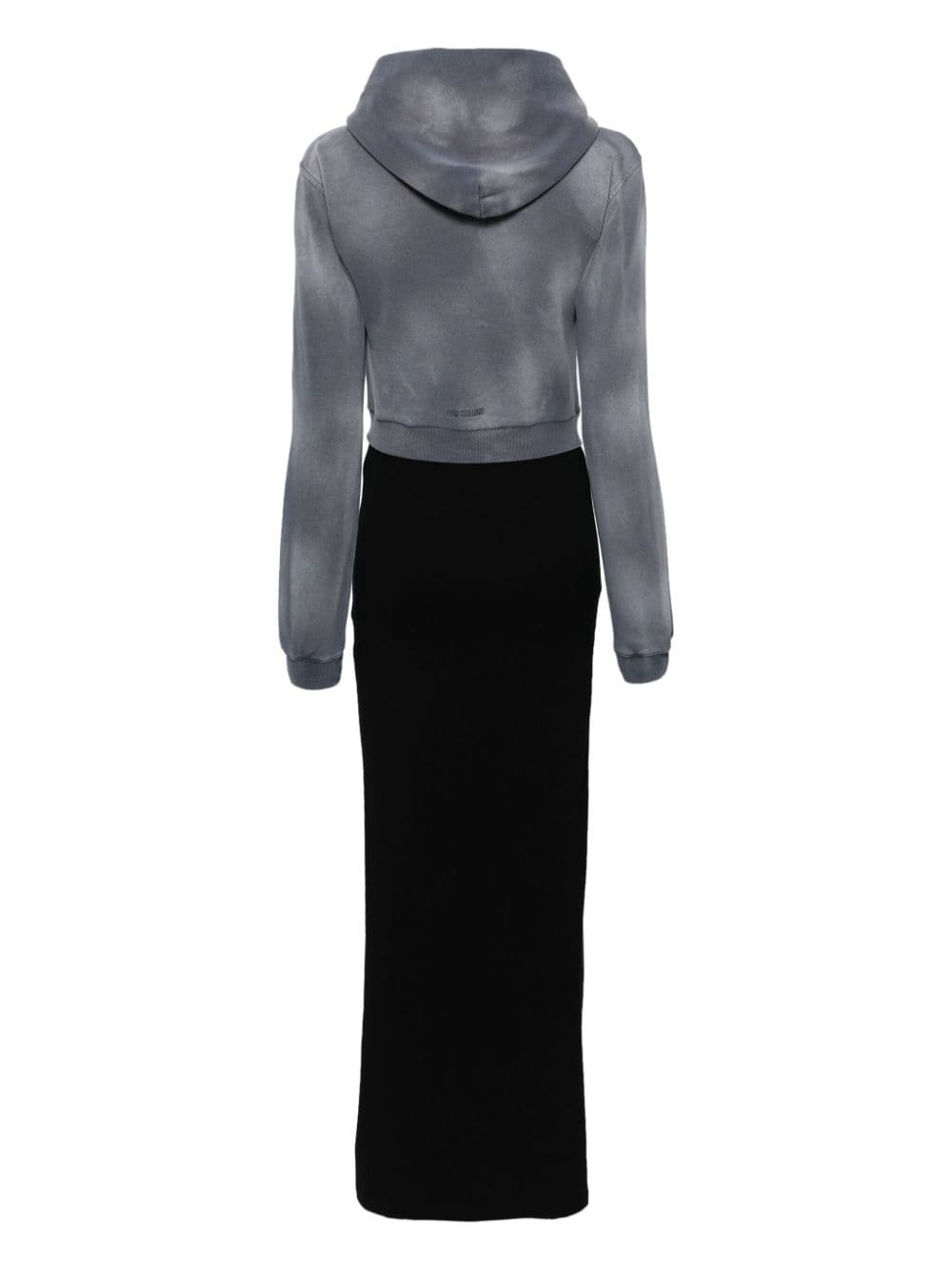 layered hoodie dress - 2