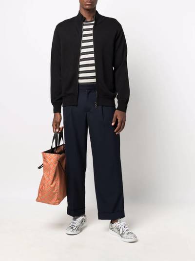 Salvatore Ferragamo fine-knit zip up cardigan outlook