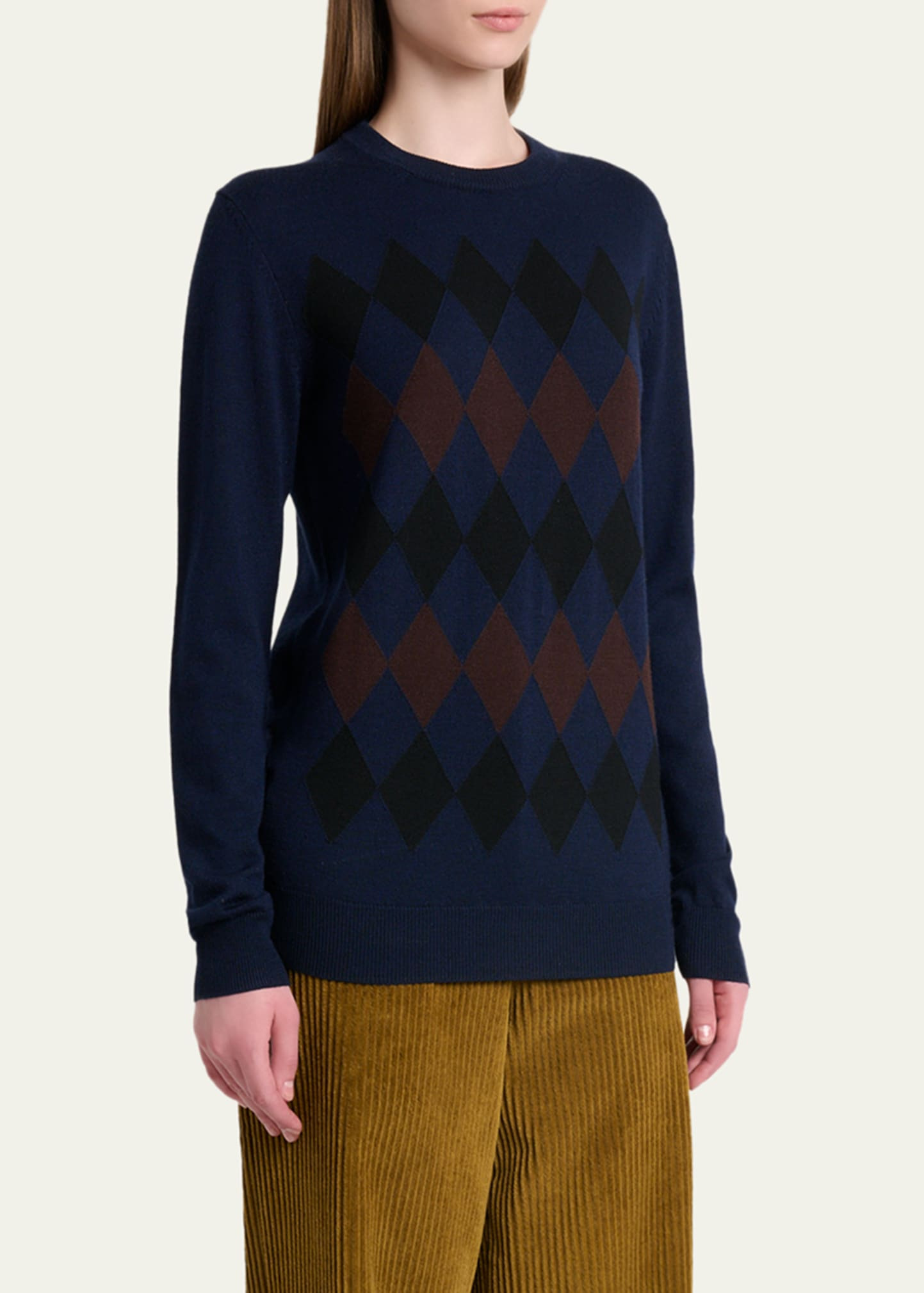 Vivian Argyle Crewneck Sweater - 4