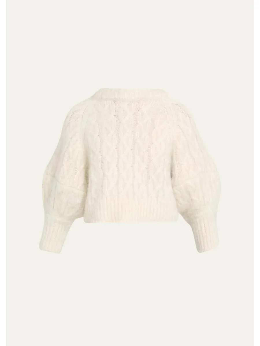 Chalmers Cable Knit Puff-Sleeve Sweater - 1