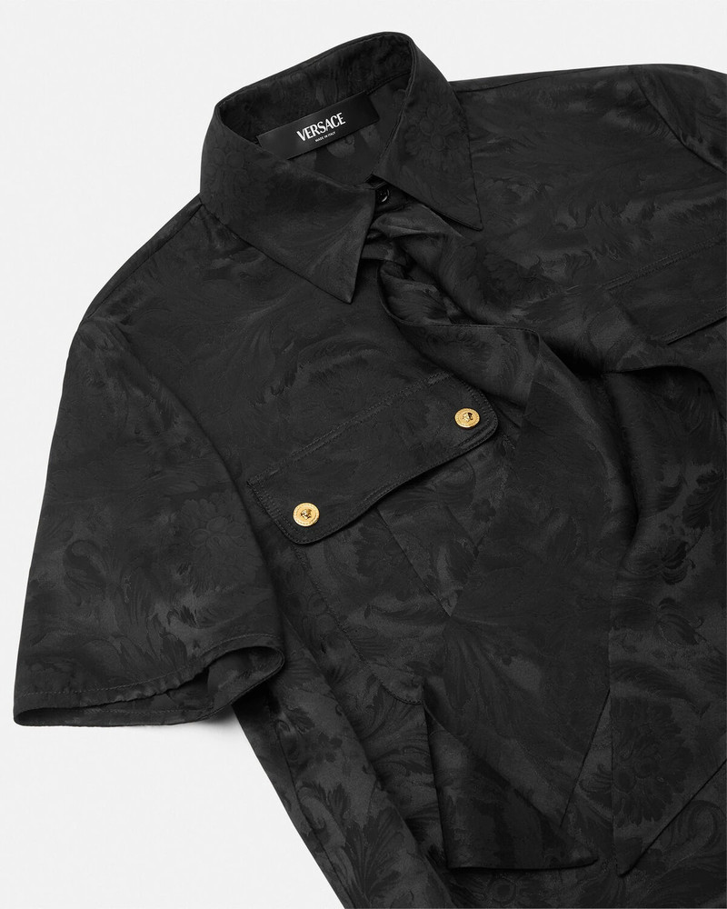 VERSACE Barocco Lavallière Pleated Mini Dress outlook