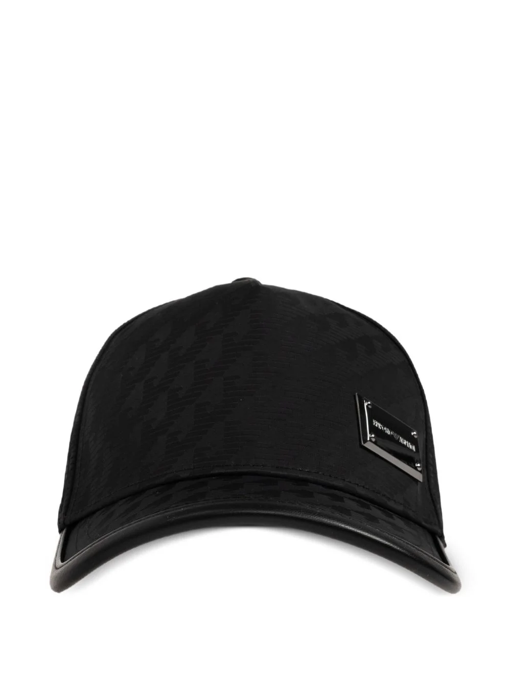 logo-plaque jacquard baseball cap - 1