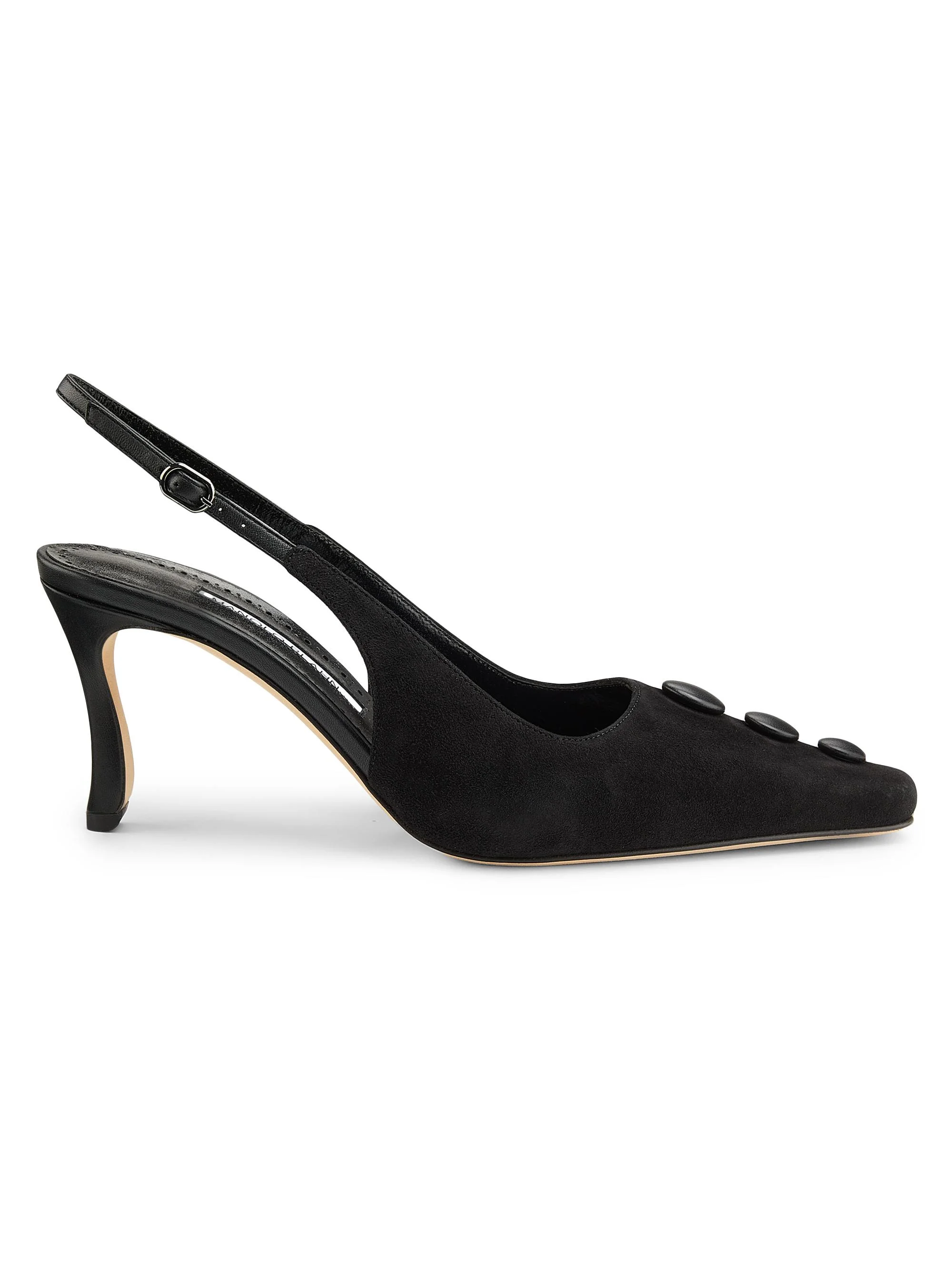 Women's Alexapla 70MM Suede & Leather Pumps - Black - 1