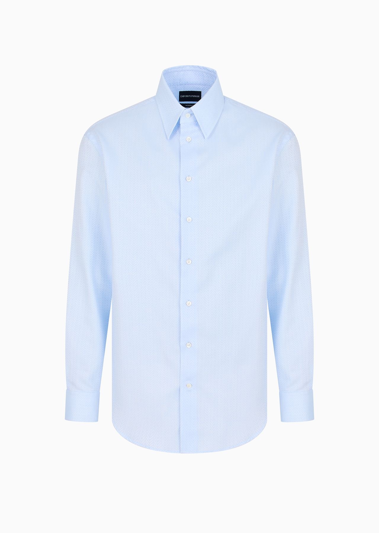 Herringbone motif jacquard cotton shirt - 1