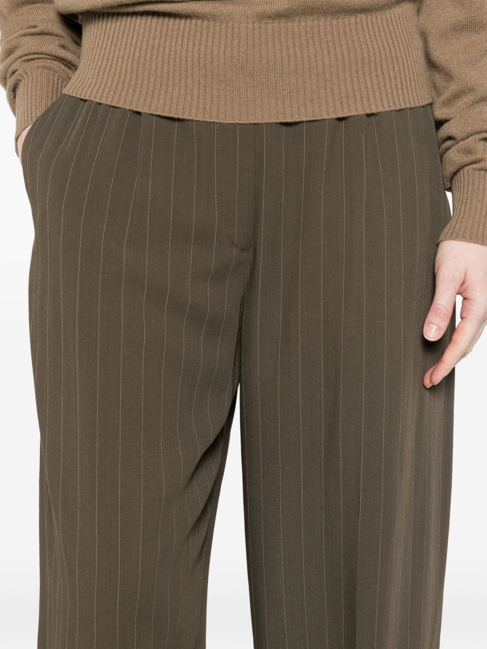 pinstripe wide trousers - 5