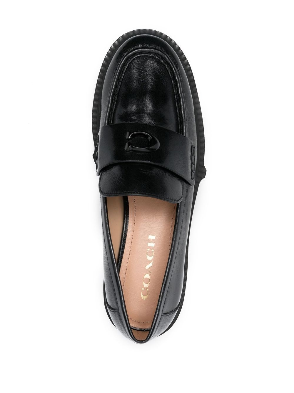 Leah chunky sole leather loafers - 4