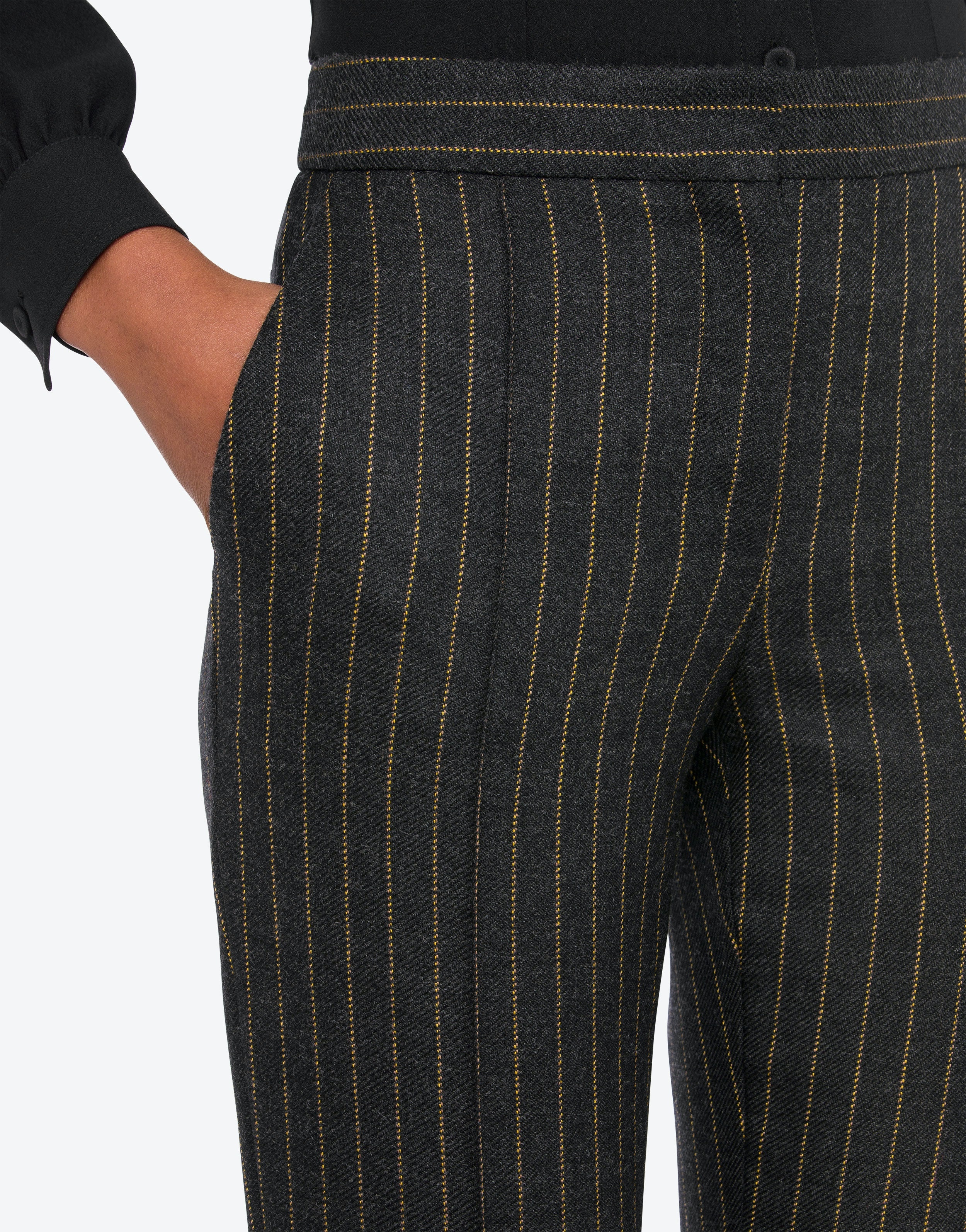 PINSTRIPE WOOL TROUSERS - 4