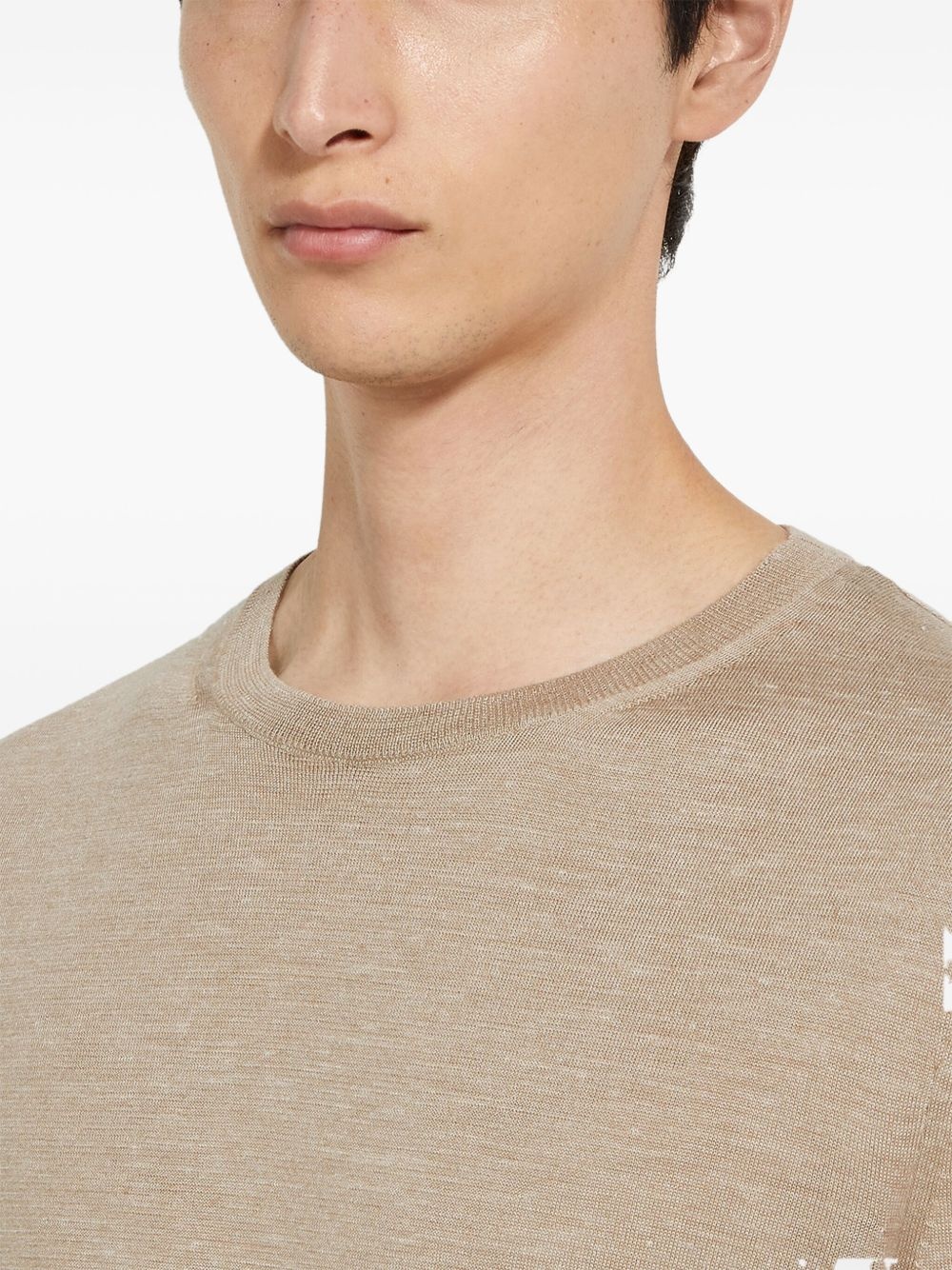 mélange crew-neck sweater - 4