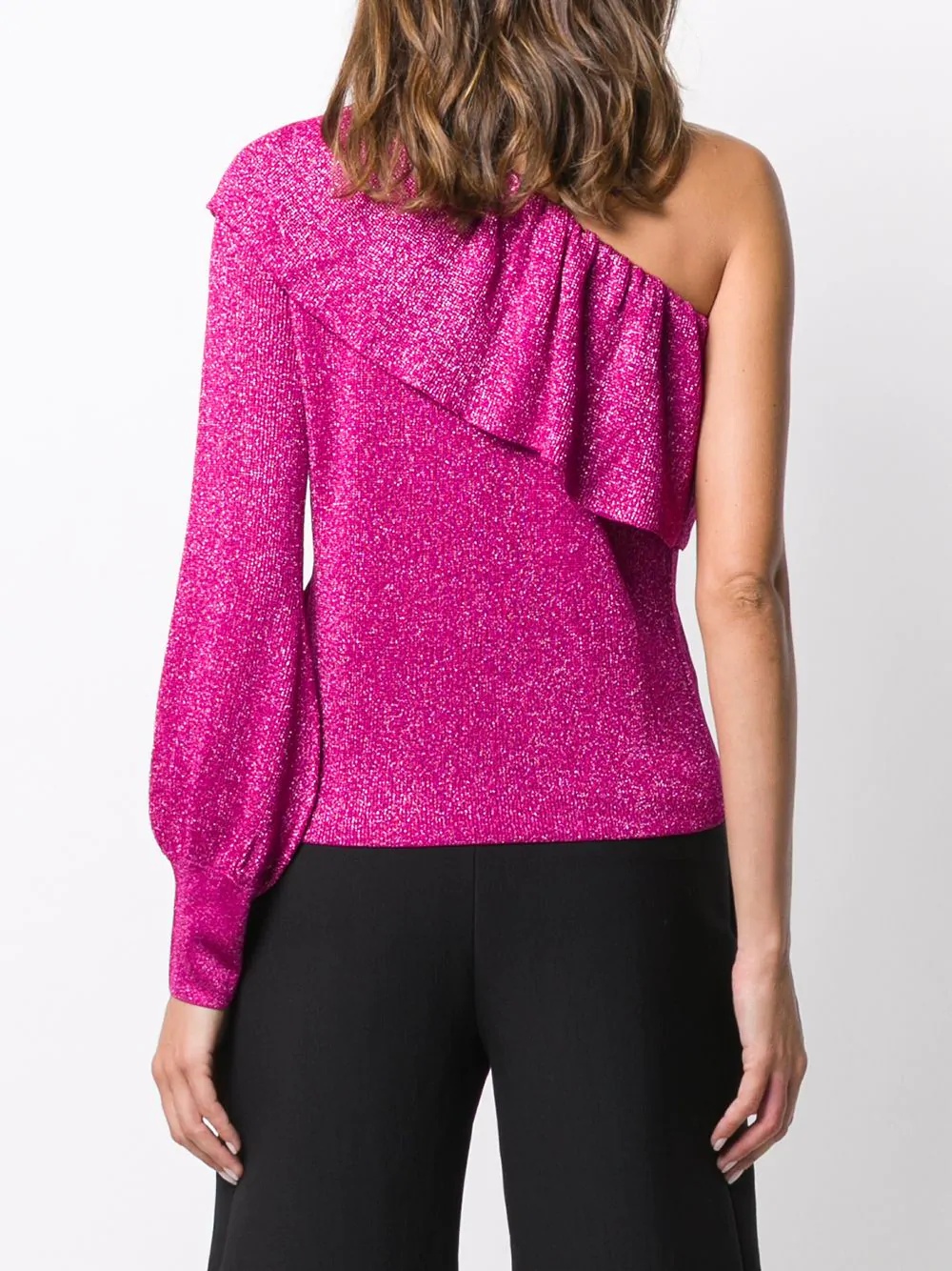 one-shoulder knitted top - 4