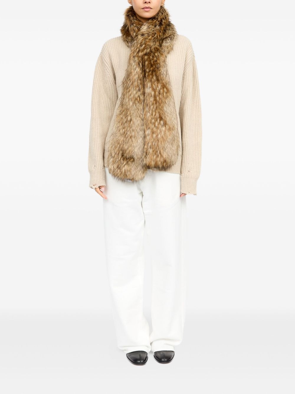 faux-fur scarf - 3