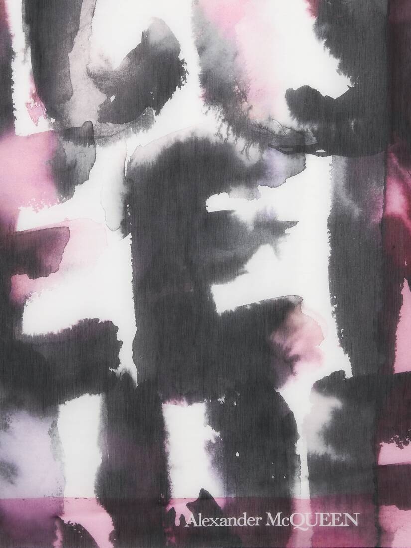 Women's Watercolour Graffiti Pareo in Pink/black - 3