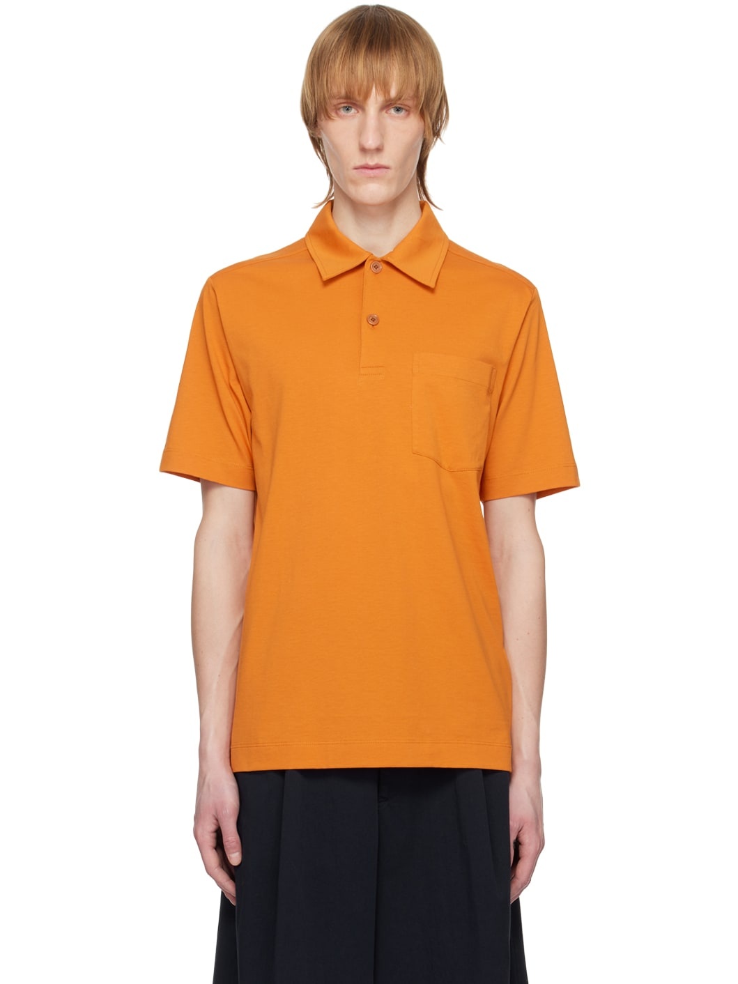 Orange Pocket Polo - 1