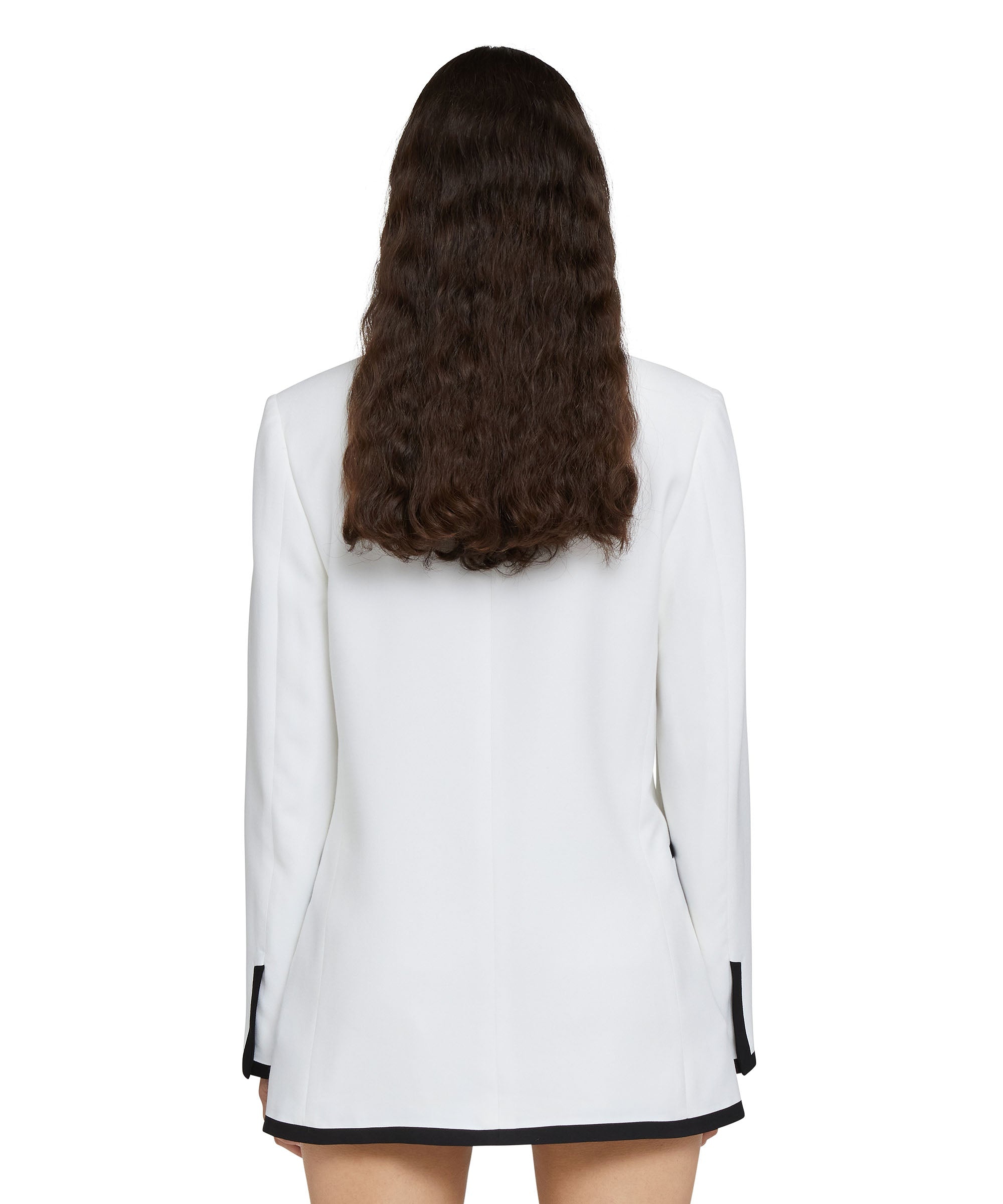 Viscose single-breasted blazer with contrasting border - 3