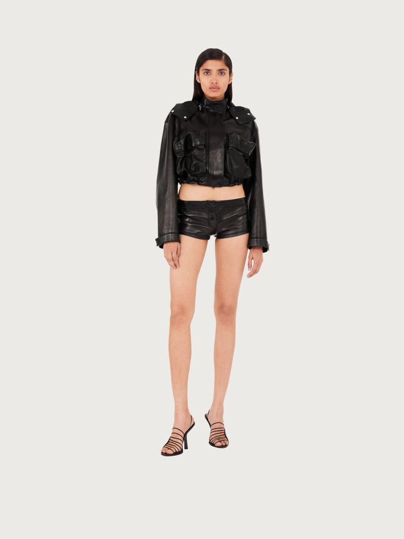 Slim fit nappa shorts 7