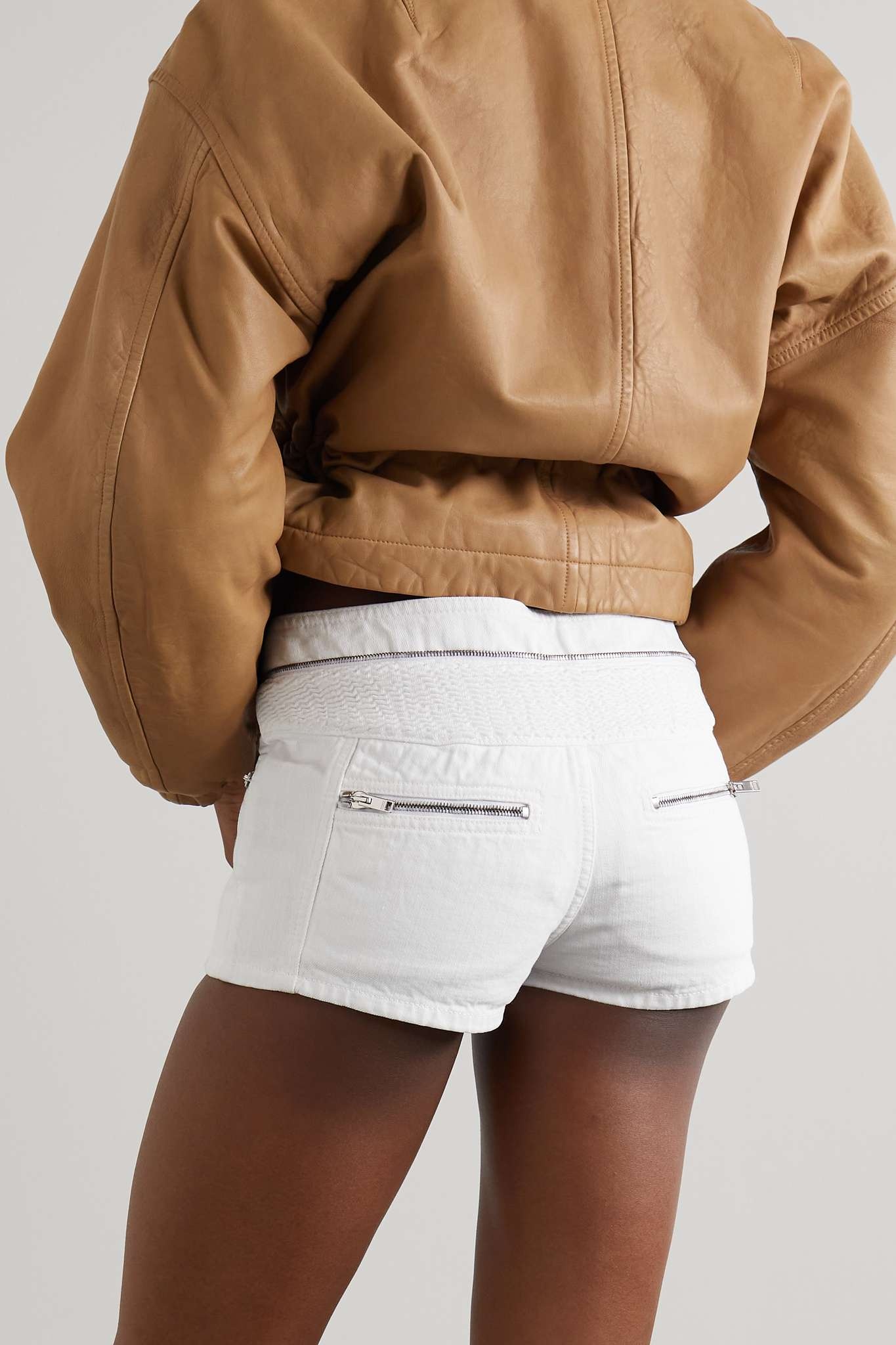 Lary paneled cotton-gabardine shorts - 3