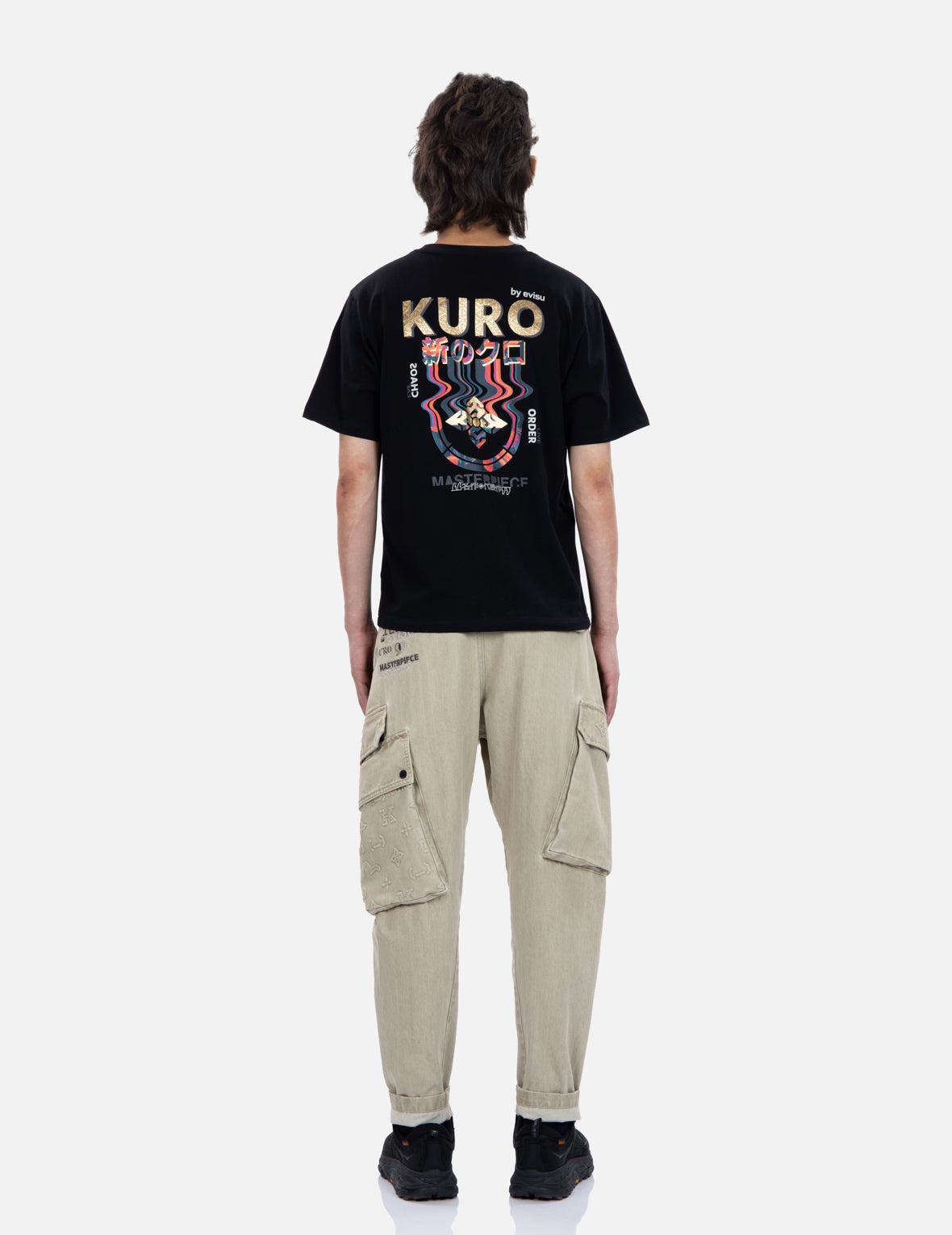 Mixed Graphic Embossed 3D Cargo Denim Joggers - 6