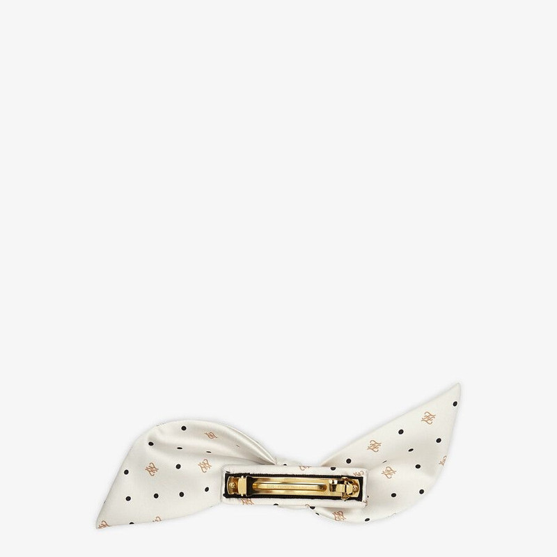 FENDI White duchess satin hair clip outlook