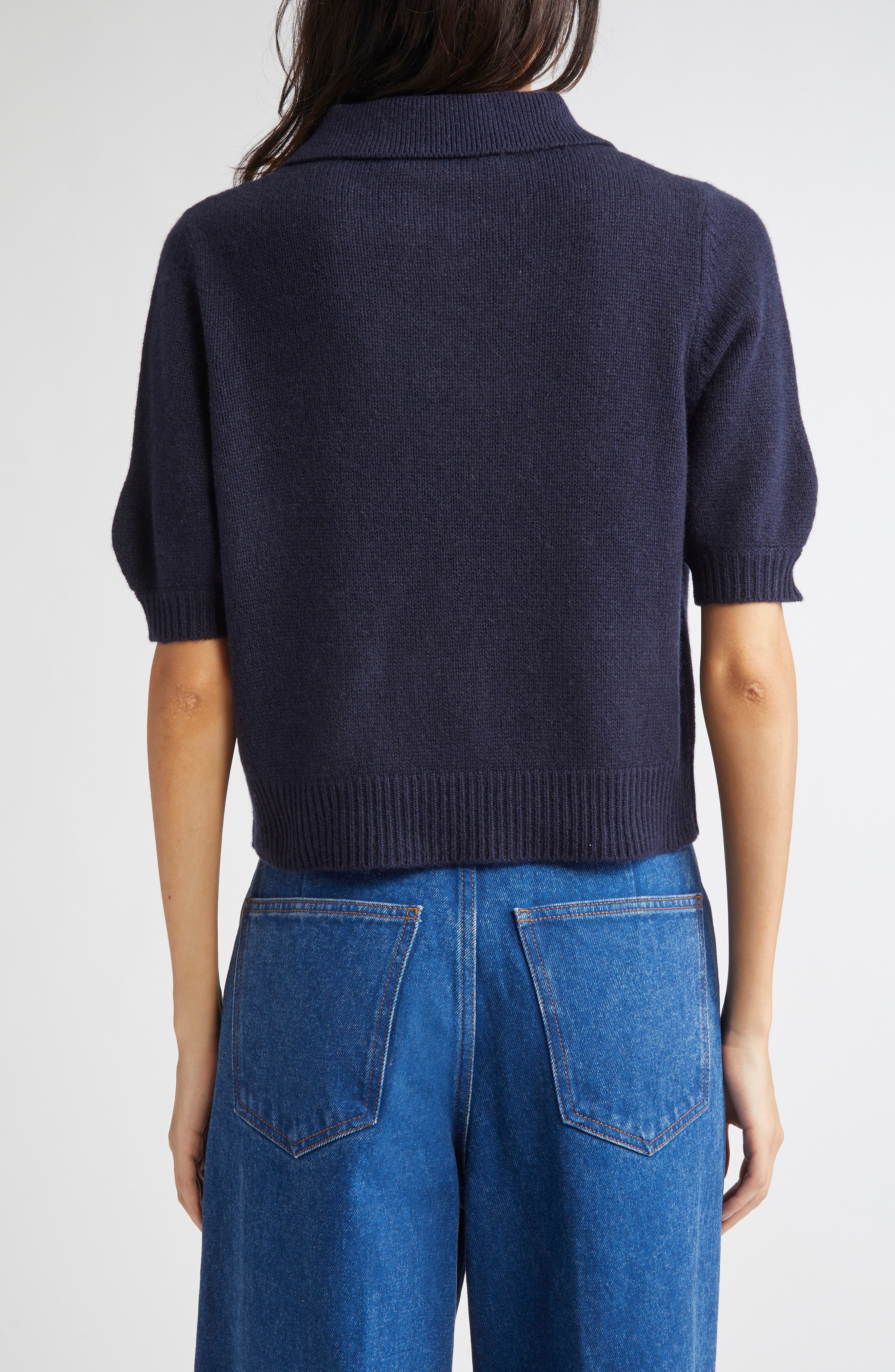 Marni Mending Logo Cashmere Sweater in 00B80 Ink at Nordstrom - 2
